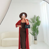 Kimono velato con cintura ruggine