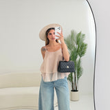 Blusa a balze beige