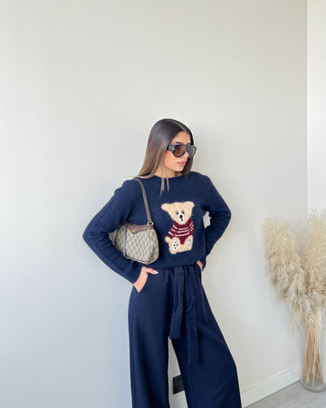 Pullover orsacchiotto blu