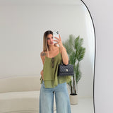 Blusa a balze pistacchio