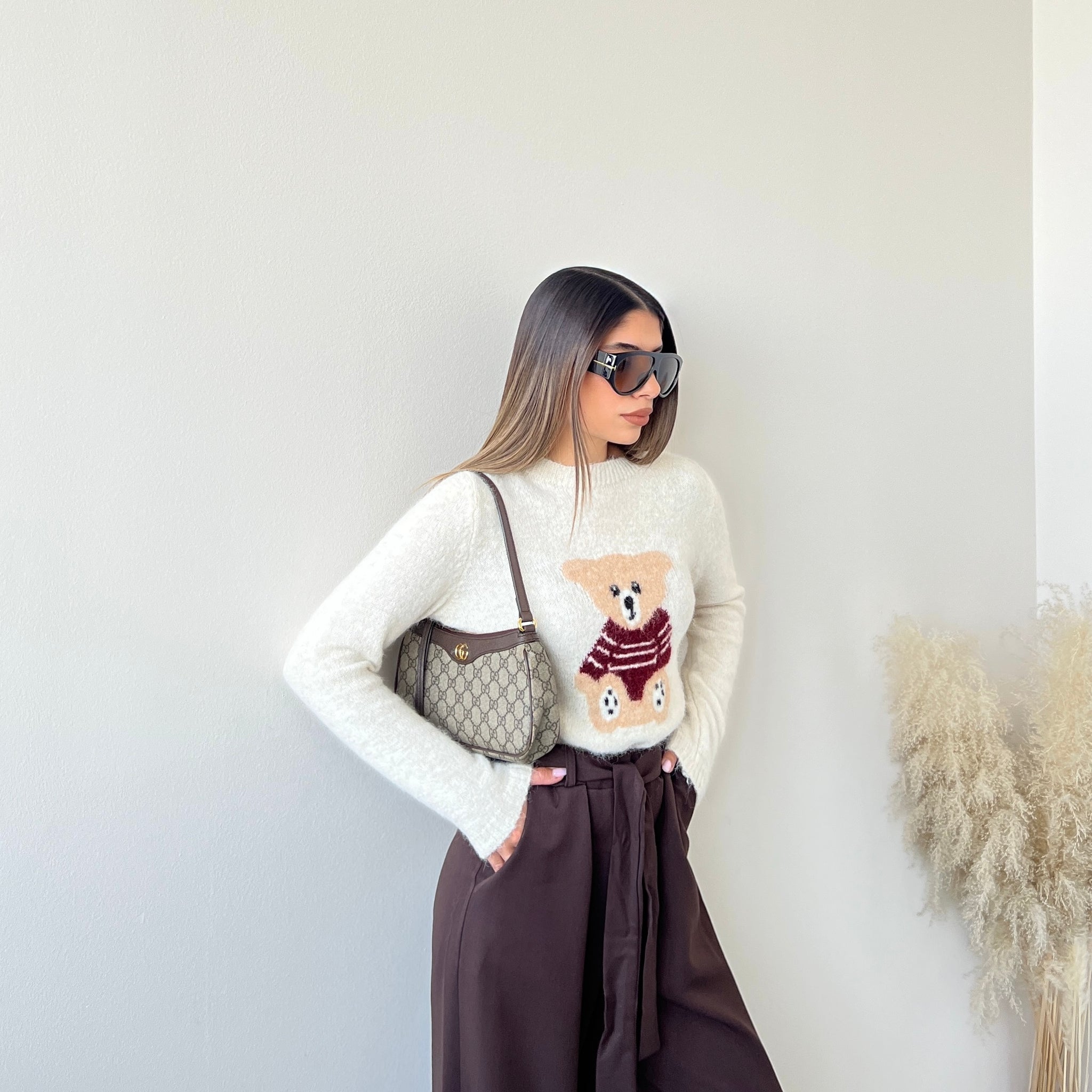 Pullover orsacchiotto panna