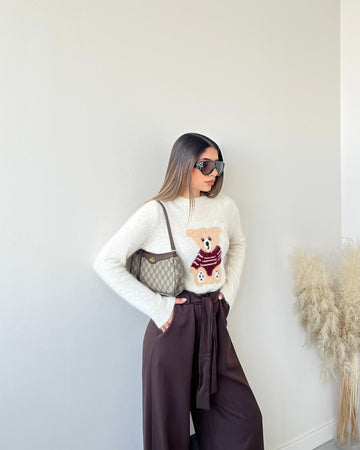 Pullover orsacchiotto panna