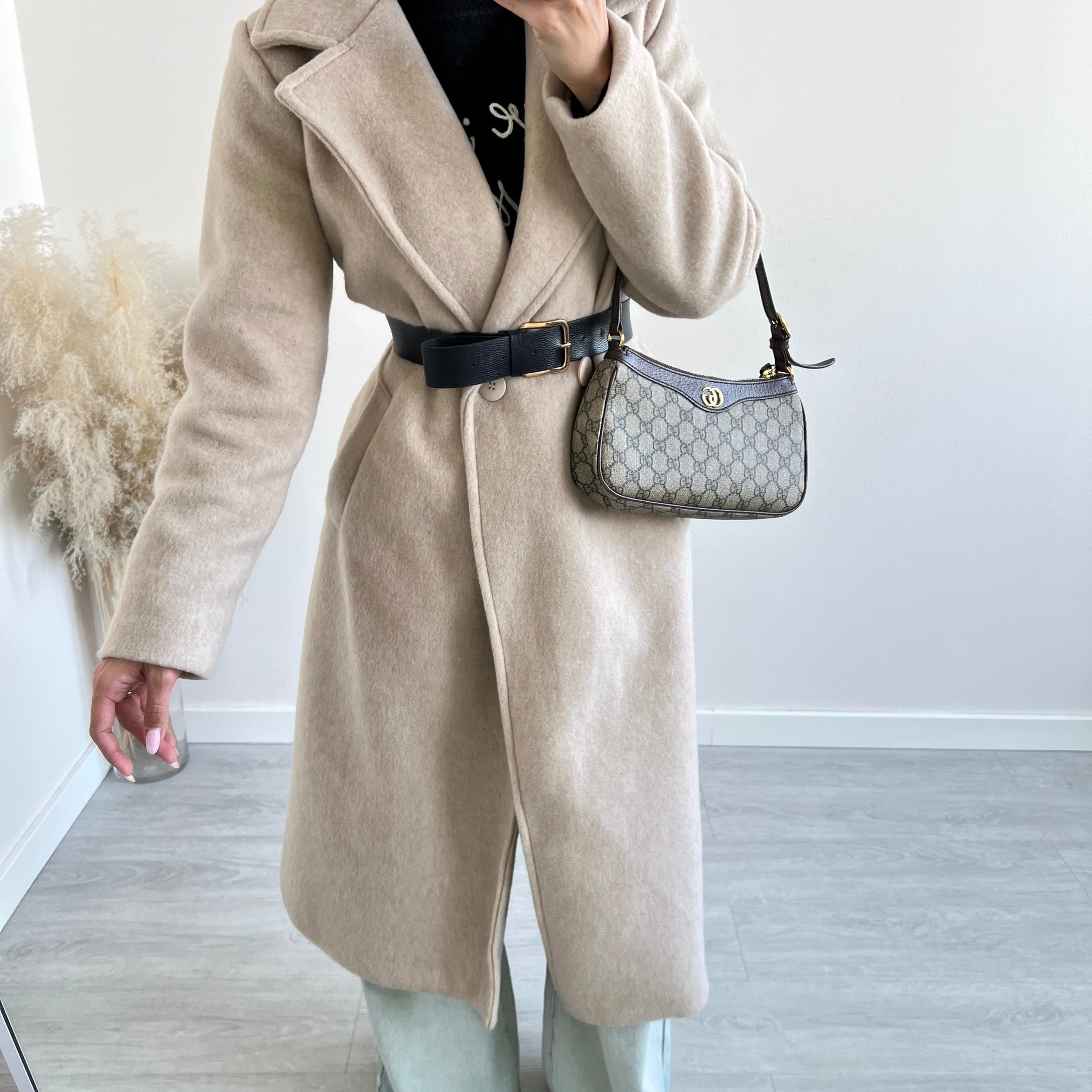 Cappotto in tessuto pesante beige