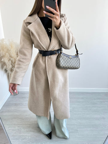 Cappotto in tessuto pesante beige
