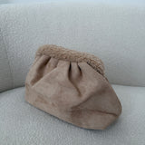 Borsa clutch teddy beige