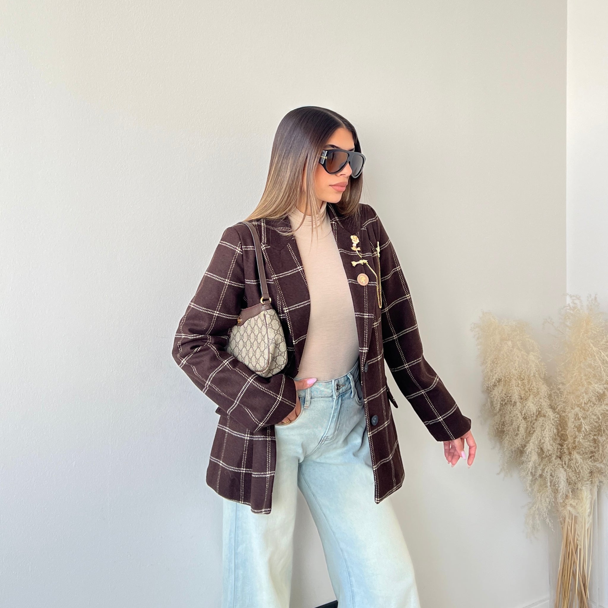 Giacca Parisienne in lana caffè