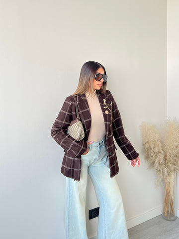 Giacca Parisienne in lana caffè