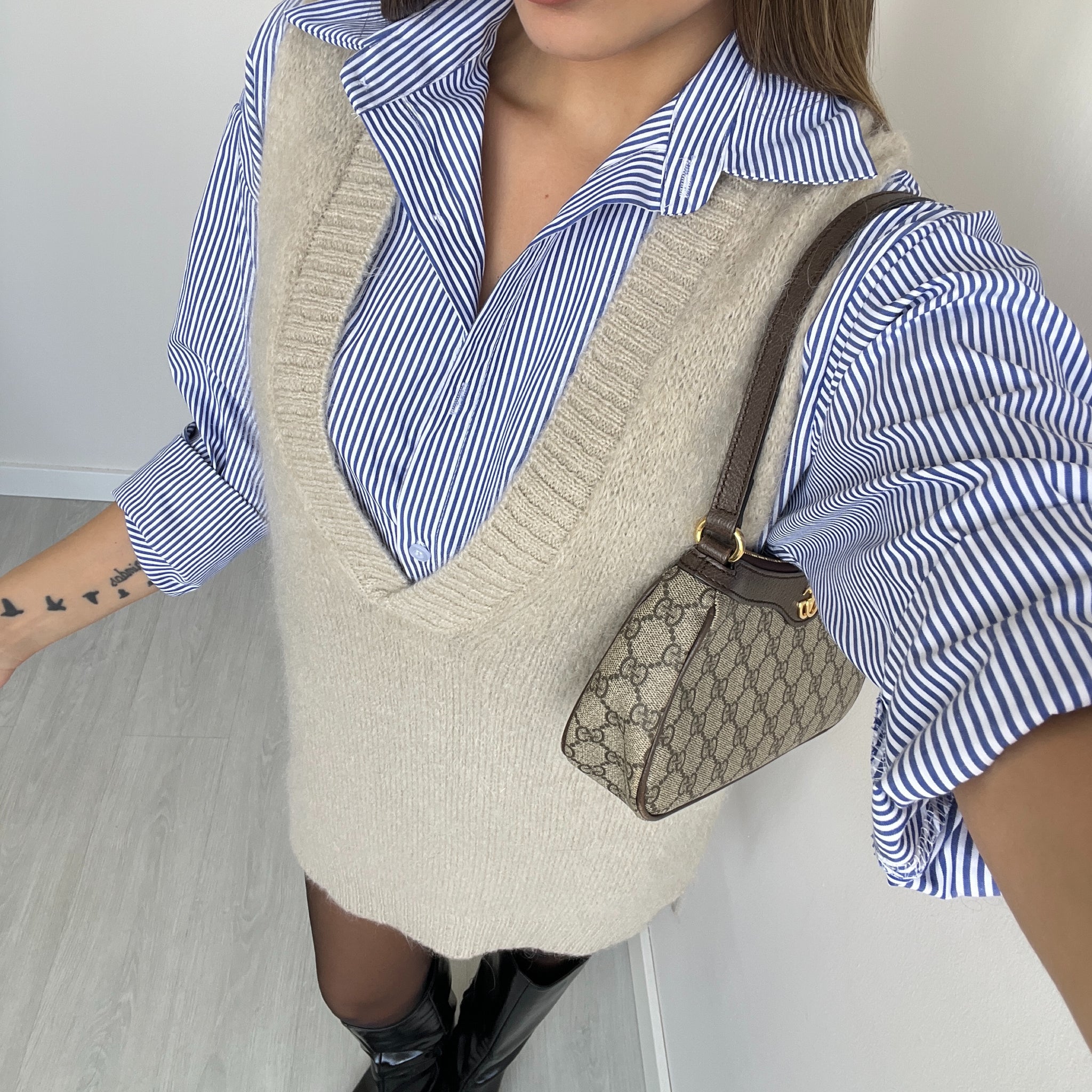 Gilet in mohair beige