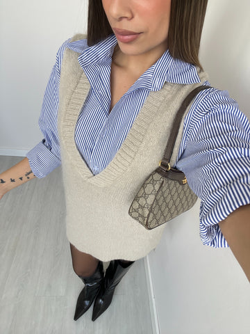 Gilet in mohair beige