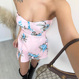 Gonna shorts a fiori rosa