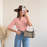 Maglia manica a tre quarti salmone