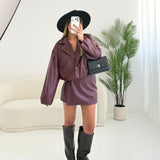 Bomber in simil pelle burgundy