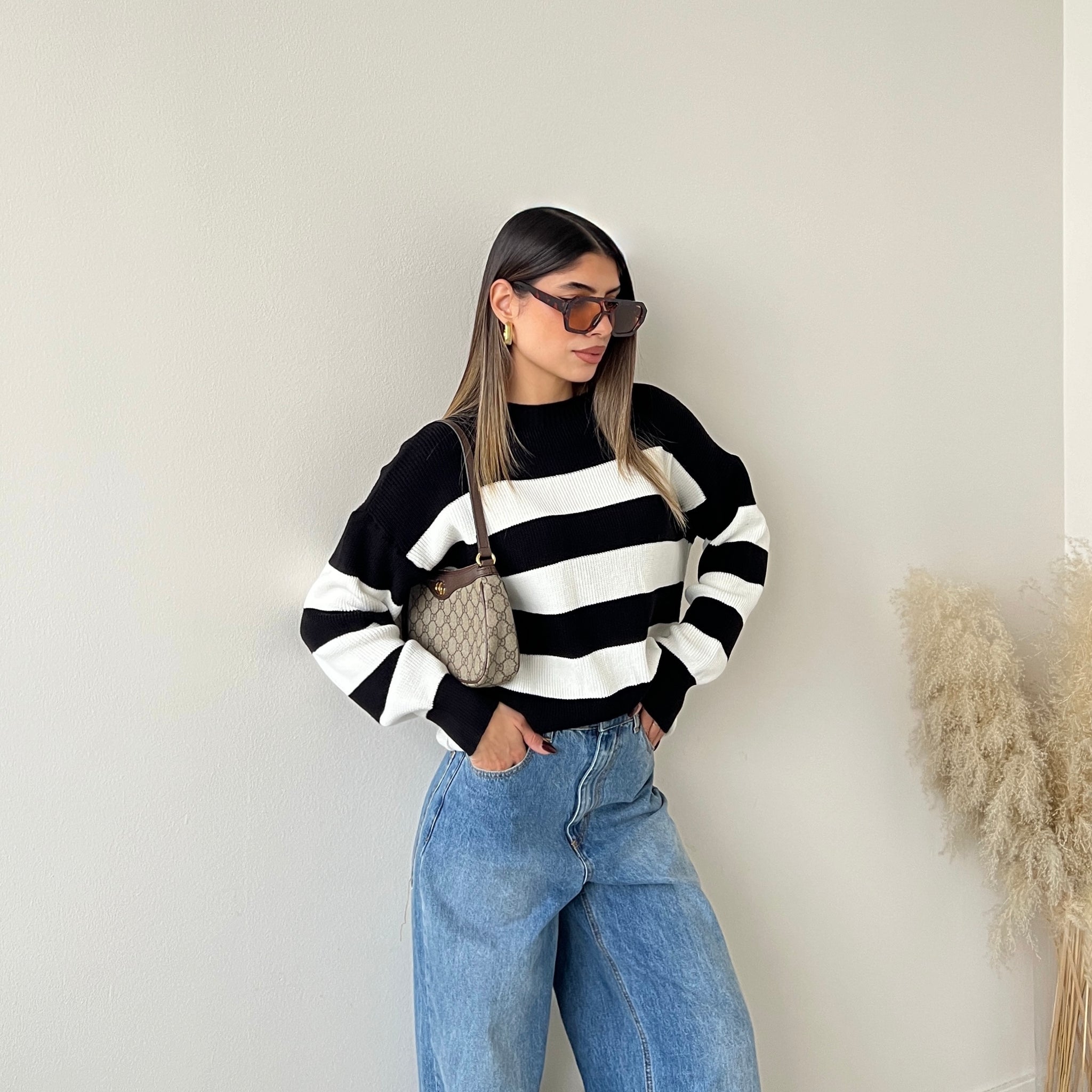 Pullover Toujour bianco e nero