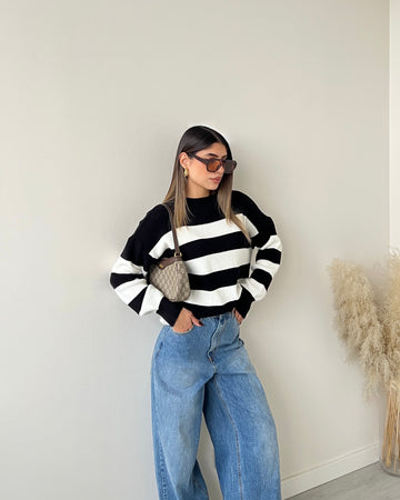 Pullover Toujour bianco e nero