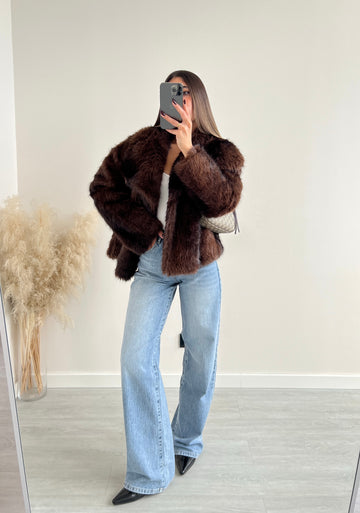 Ecopelliccia Paris brown e caffè