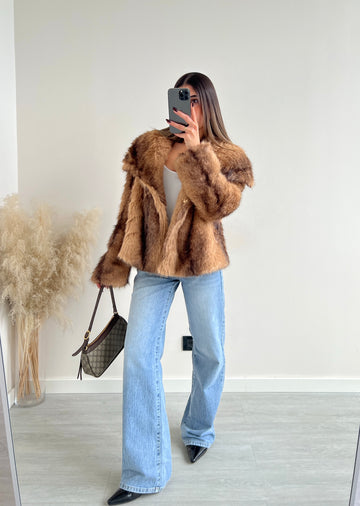 Ecopelliccia Paris camel e brown