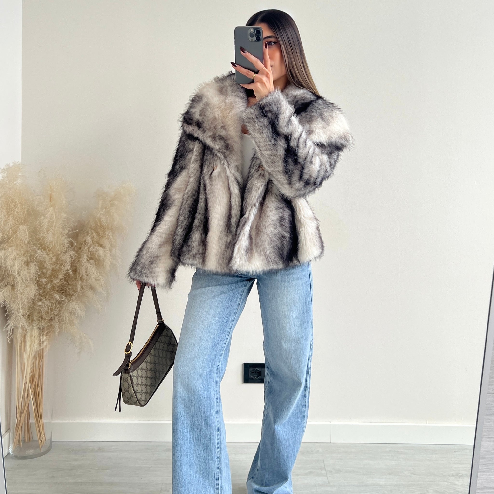 Ecopelliccia Paris bianca e nera