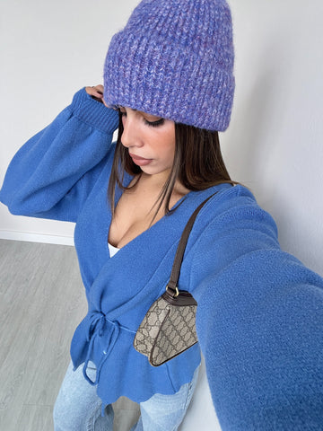 Berretto in lana a cashmere lilla