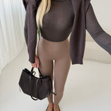 Dolcevita ultra sottile in misto cashmere brown