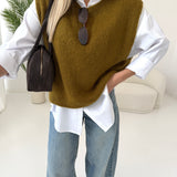 Gilet in mohair verde oliva