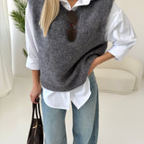Gilet in mohair grey