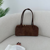 Borsa Claire in vera pelle suede mocha