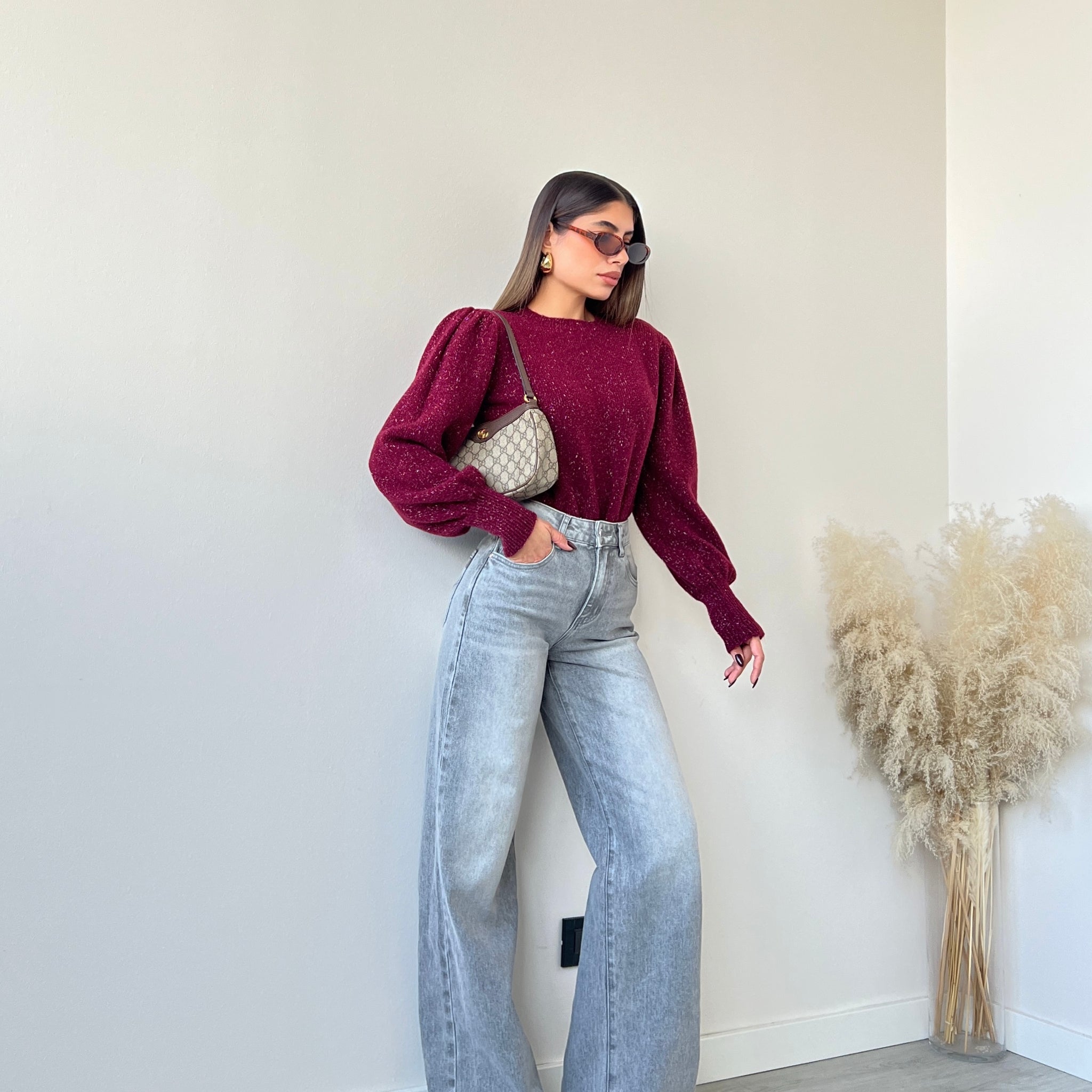 Jeans high waist lavaggio grey T892