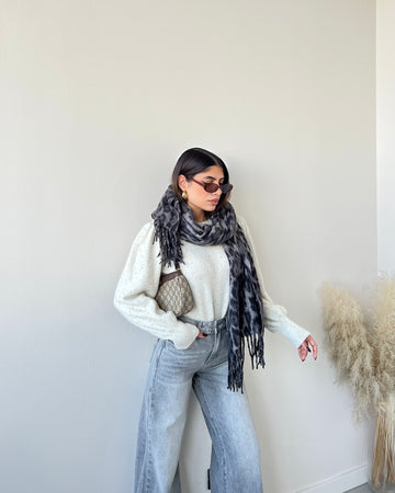 Sciarpa leopardata grey