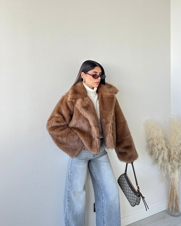 Ecopelliccia Charlotte camel