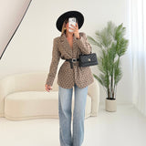 Giacca pesante fiocchetti brown