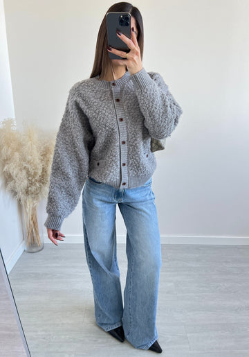 Bomber in maglia pesante 25031 grey