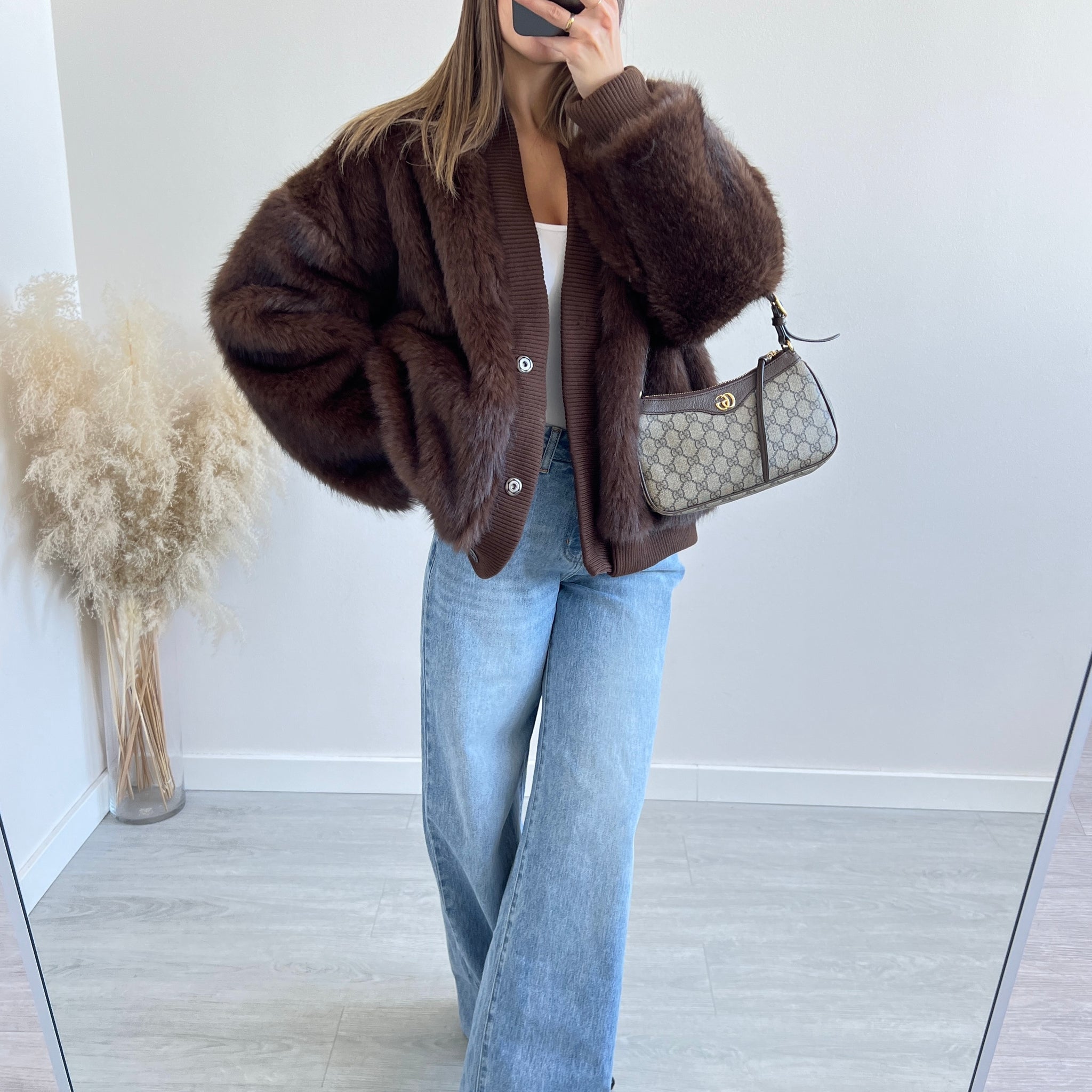 Ecopelliccia bomber brown