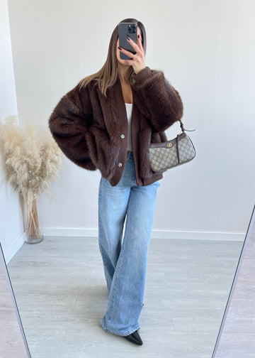 Ecopelliccia bomber brown