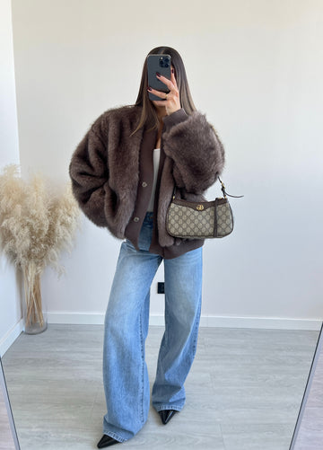 Ecopelliccia bomber fango