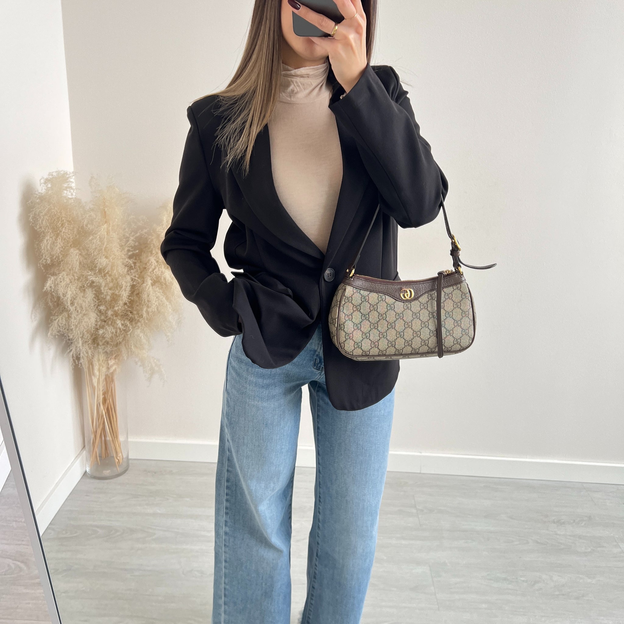 Giacca basic con bottone nera