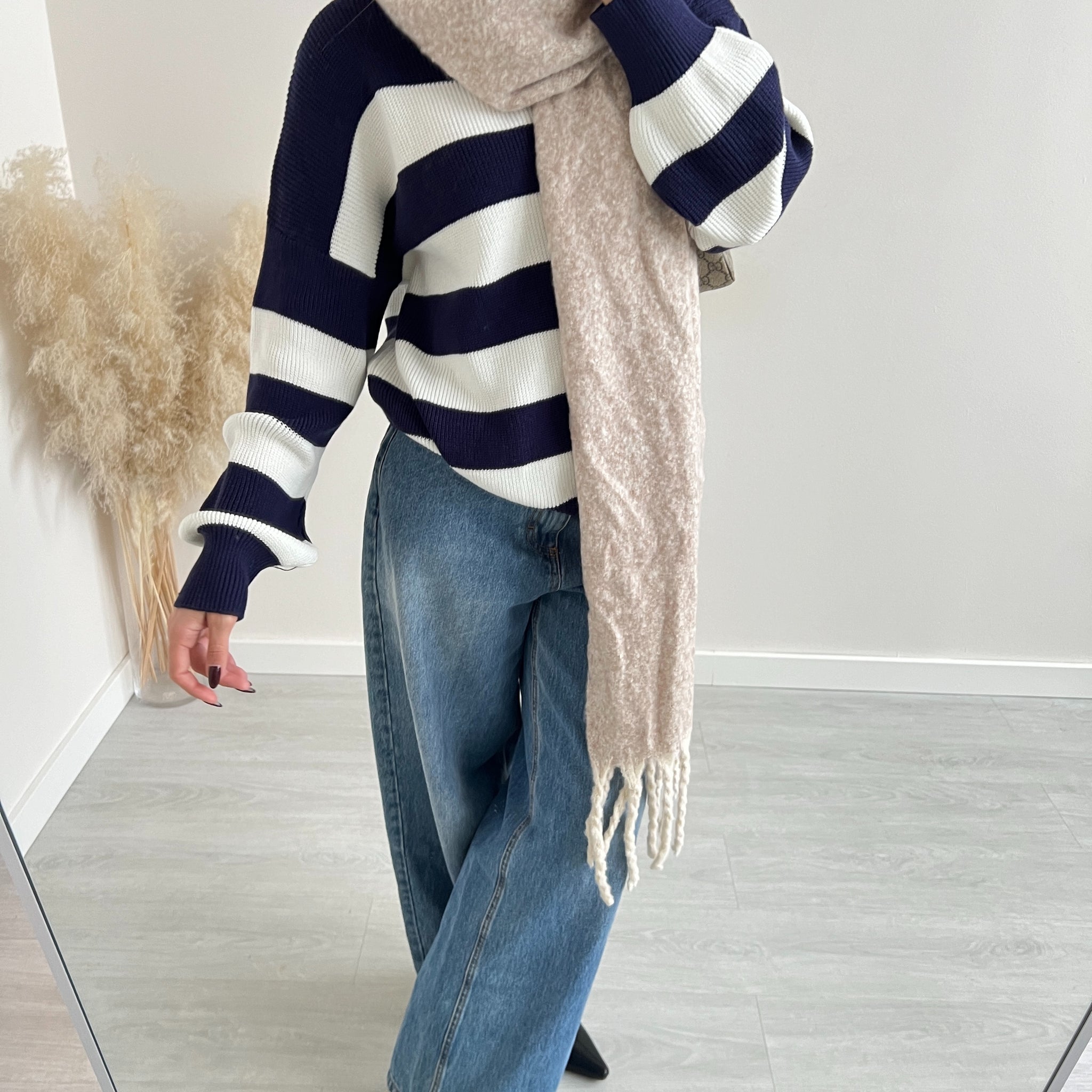 Pullover Toujour blu e bianco