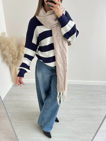 Pullover Toujour blu e bianco