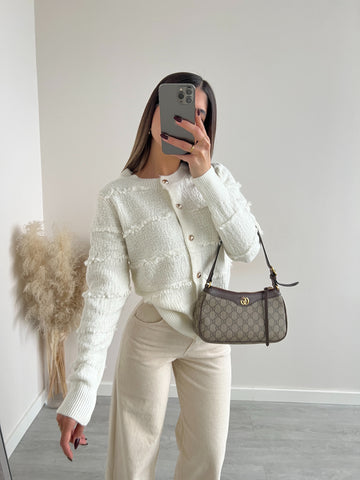 Cardigan frufru 2806 panna