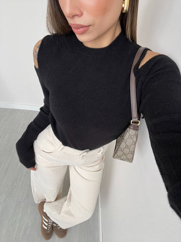 Maglioncino cut out 5179 nero