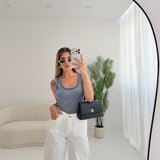 Canotta stone washed blu jeans