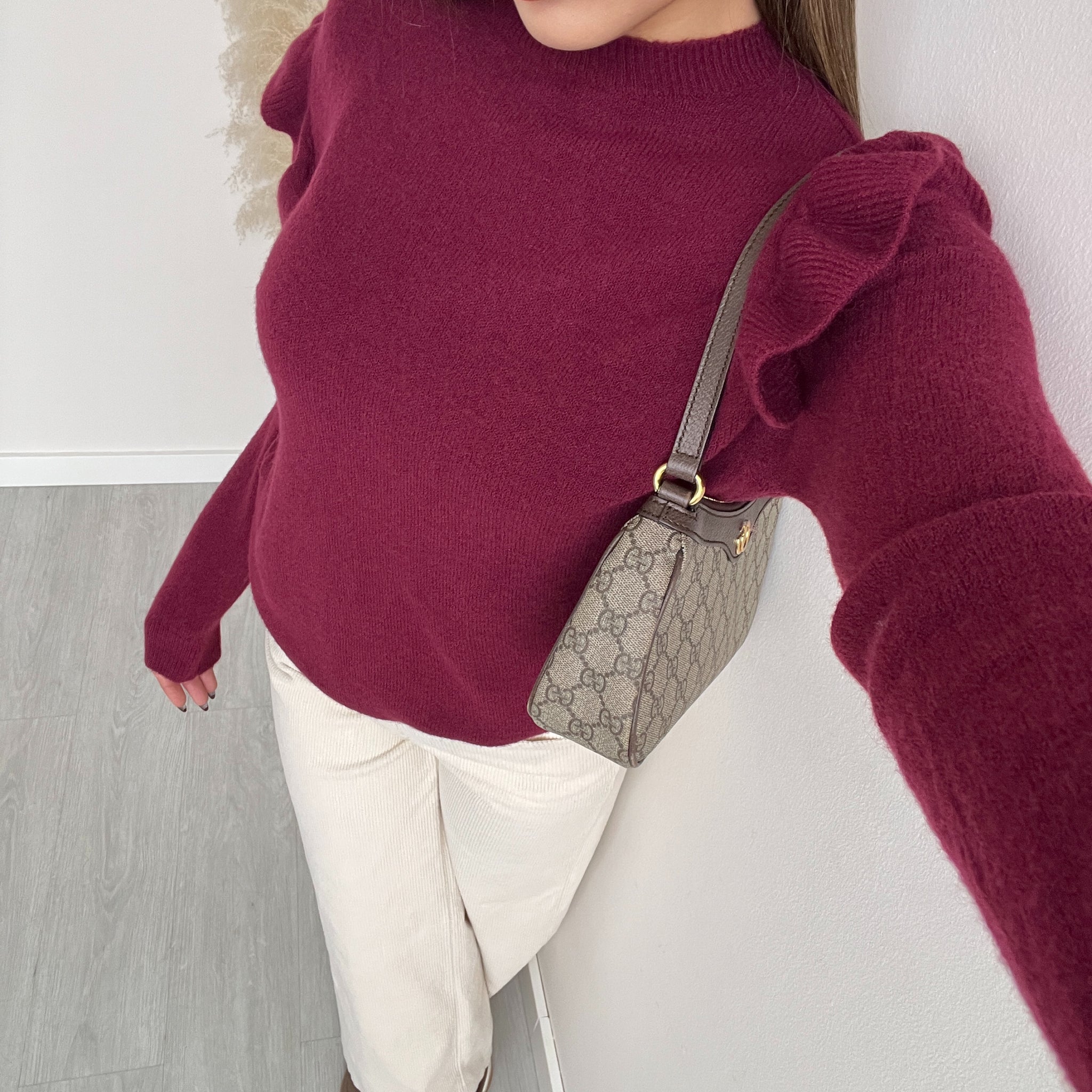 Maglioncino voulant bordeaux