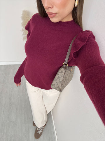 Maglioncino voulant bordeaux