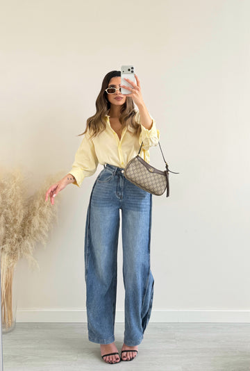 Jeans 8766 con bottoni sul fondo