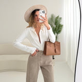 Body a camicia con bottoni bianco
