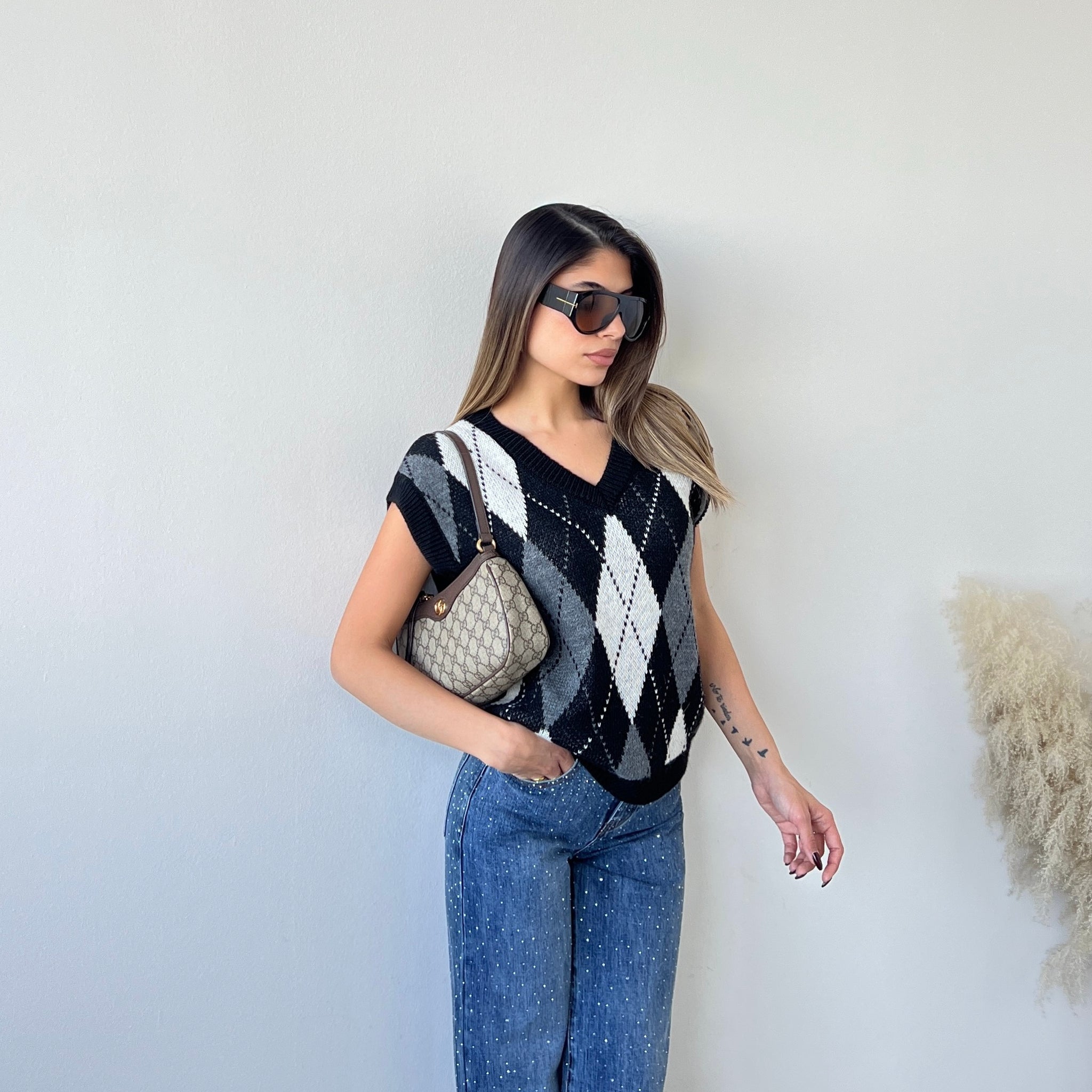 Gilet rombi 10470 nero