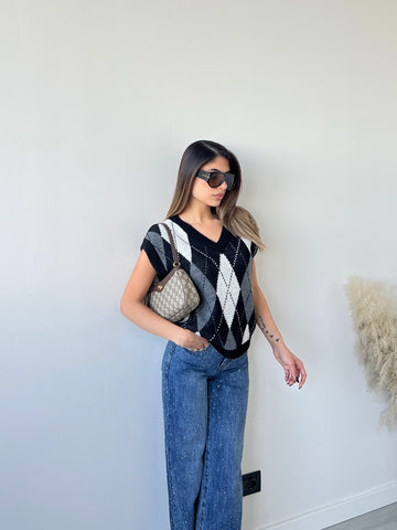 Gilet rombi 10470 nero