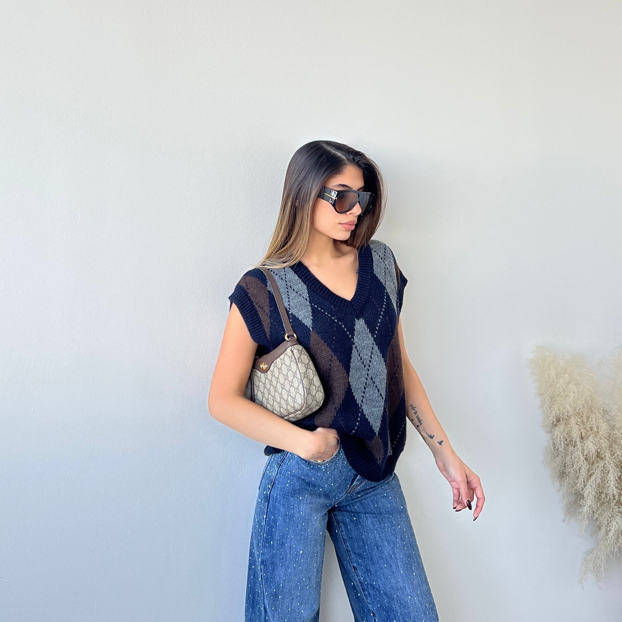 Gilet rombi 10470 blu