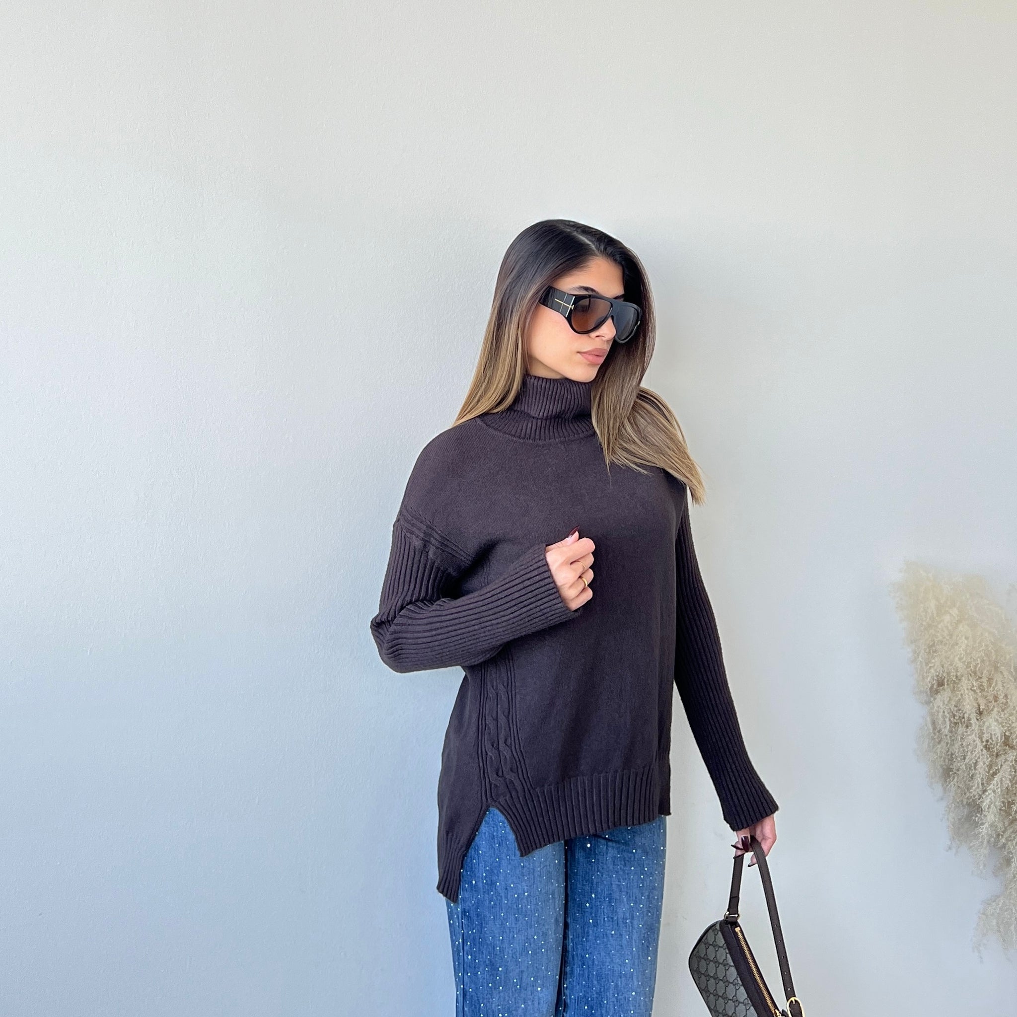 Dolcevita 2109 a coste sulle maniche caffè