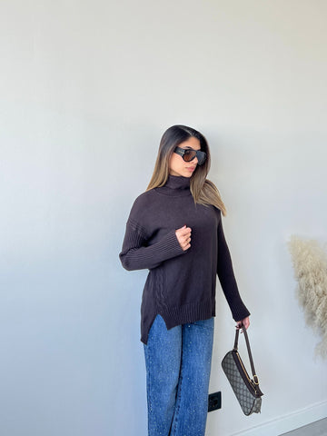 Dolcevita 2109 a coste sulle maniche caffè