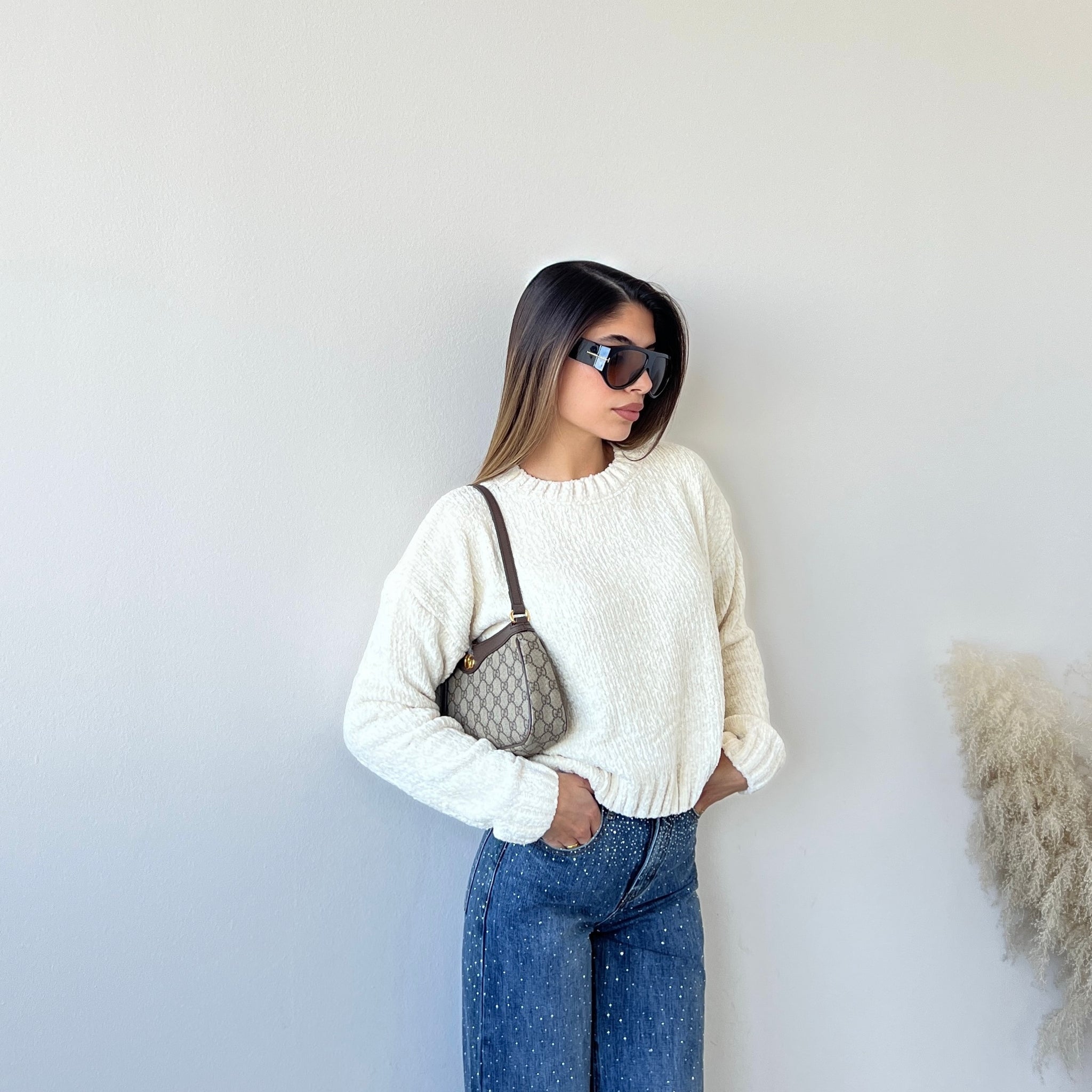 Pullover ciniglia 2813 panna